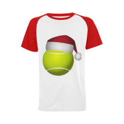 Santa Hat Tennis Ball Christmas Men's Raglan T-shirt (USA Size) (Model T11)