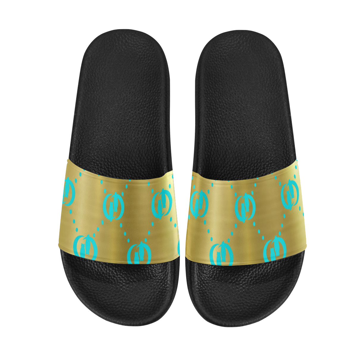 OG LCC GOLD TURQUOISE Women's Slide Sandals (Model 057)