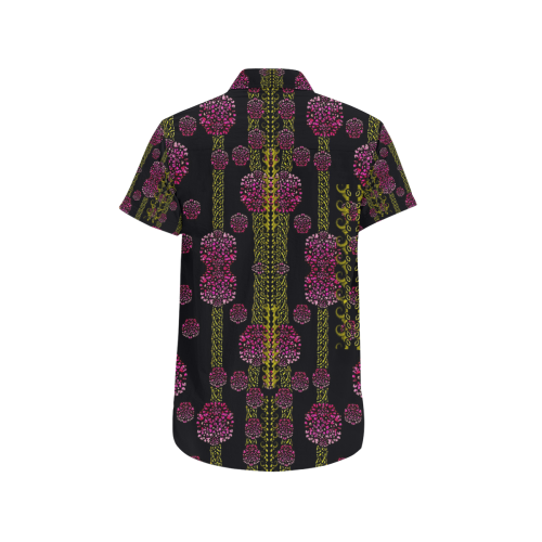 wild flowers on black Men's All Over Print Short Sleeve Shirt/Large Size (Model T53)