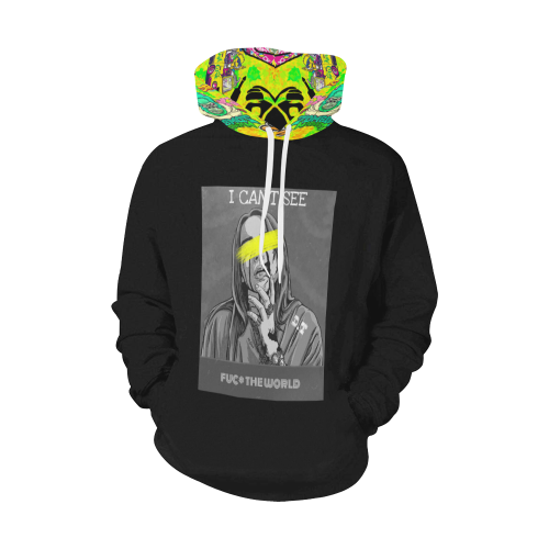 i cant see All Over Print Hoodie for Men (USA Size) (Model H13)
