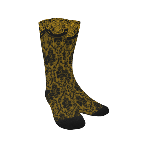 Gothic Victorian Black'n Gold Pattern Men's Custom Socks