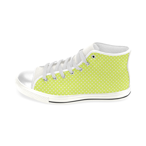 Yellow polka dots Men’s Classic High Top Canvas Shoes (Model 017)