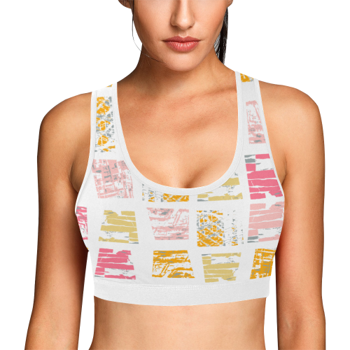 colors squares Women's All Over Print Sports Bra (Model T52)