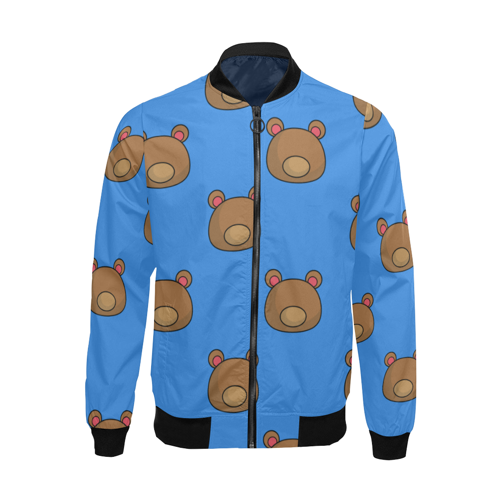 Bears blue All Over Print Bomber Jacket for Men (Model H19)