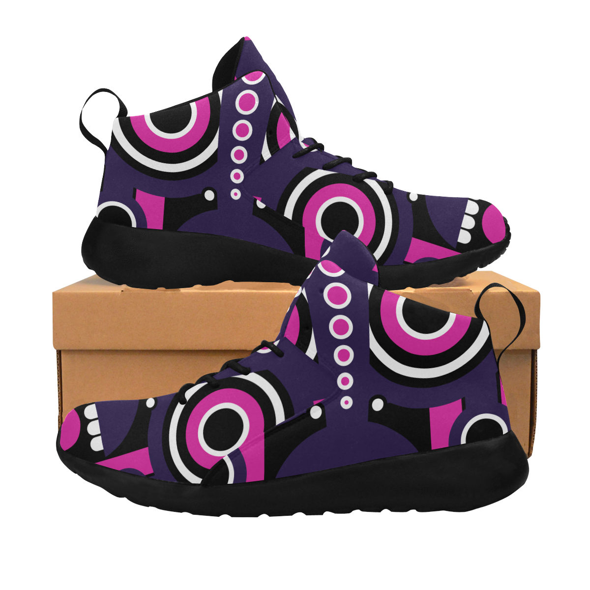 Pink Purple Tiki Tribal Women's Chukka Training Shoes (Model 57502)