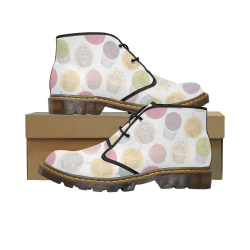 Colorful Cupcakes Women's Canvas Chukka Boots (Model 2402-1)
