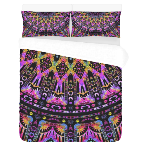 Hippy Boho Purple Elysian 3-Piece Bedding Set