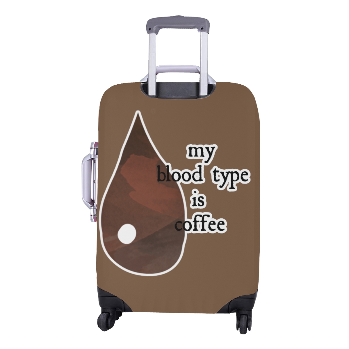 My blood type is coffee! Luggage Cover/Medium 22"-25"