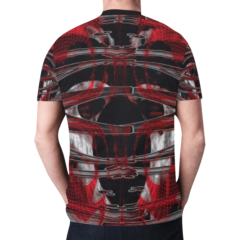 Dark Red Crew Unit New All Over Print T-shirt for Men/Large Size (Model T45)