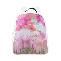 Little Deer in the Magic Pink Forest School Backpack (Model 1601)(Small)