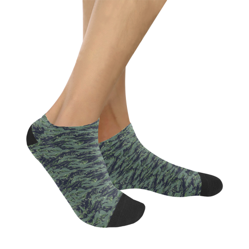 Jungle Tiger Stripe Green Camouflage Women's Ankle Socks