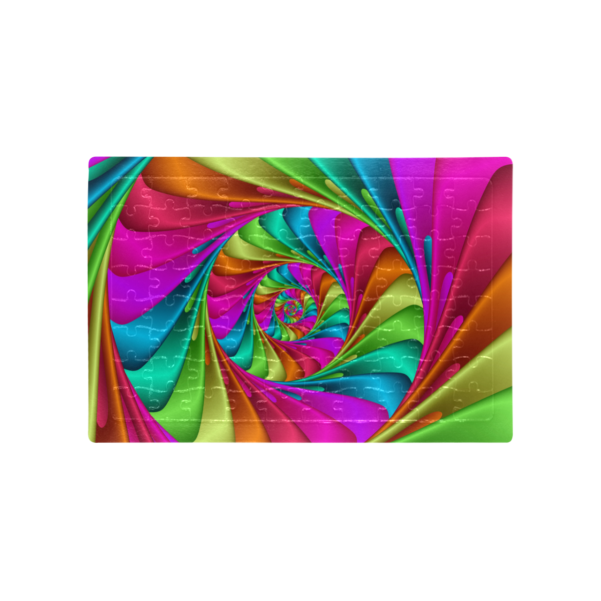Psychedelic Rainbow Spiral Puzzle A4 Size Jigsaw Puzzle (Set of 80 Pieces)