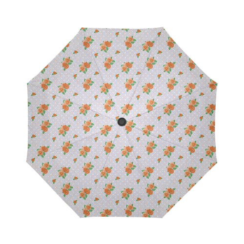 Roses and Pattern 1A by JamColors Auto-Foldable Umbrella (Model U04)