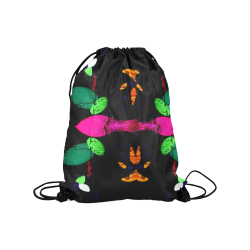 graffiti sprayed inspired multi colored medium drawstring bag Medium Drawstring Bag Model 1604 (Twin Sides) 13.8"(W) * 18.1"(H)
