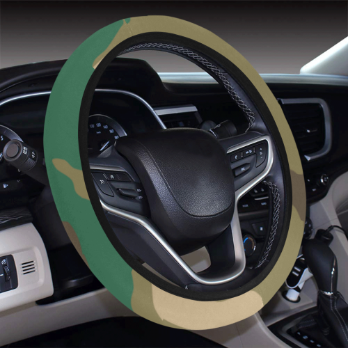 Woodland Camo Steering Wheel Cover with Elastic Edge