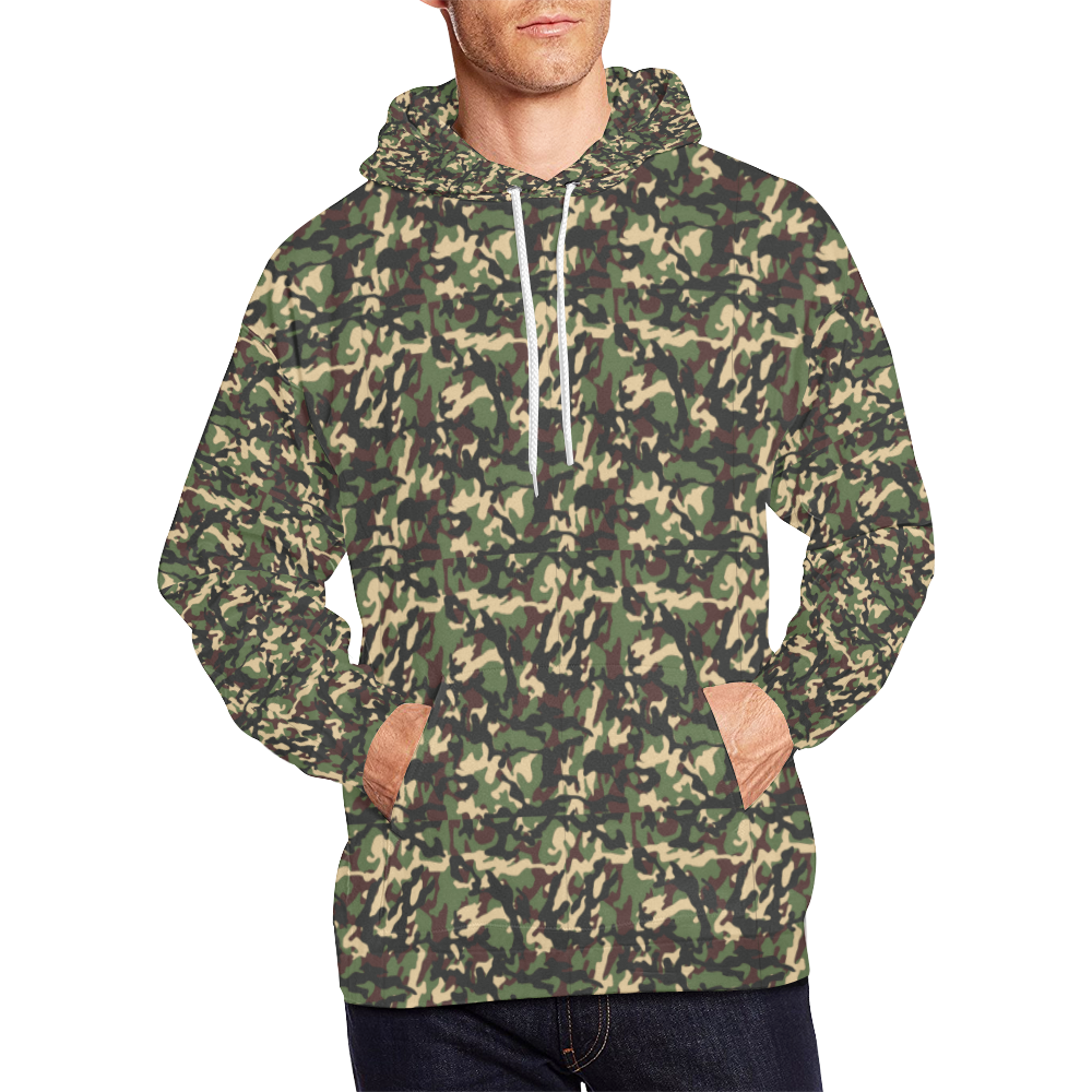 Jungle Camouflage All Over Print Hoodie for Men (USA Size) (Model H13)