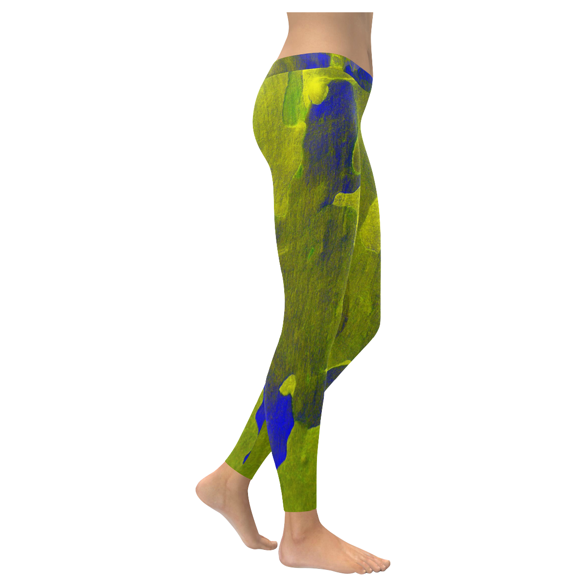 5 WILD TREE BARK Women's Low Rise Leggings (Invisible Stitch) (Model L05)