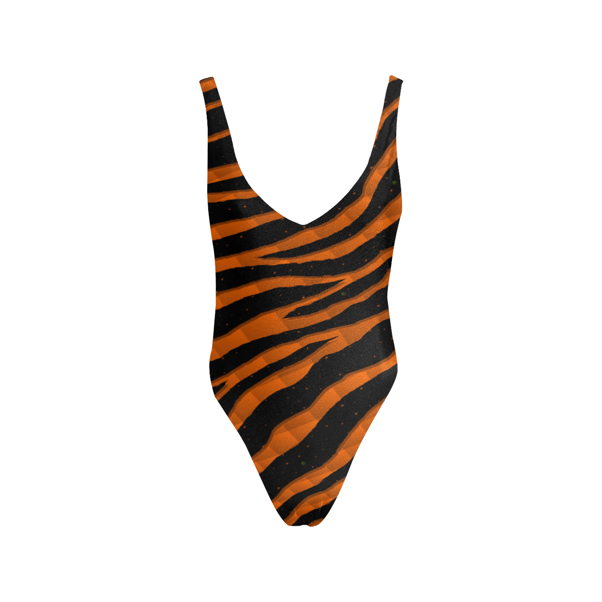 Ripped SpaceTime Stripes - Orange Sexy Low Back One-Piece Swimsuit (Model S09)