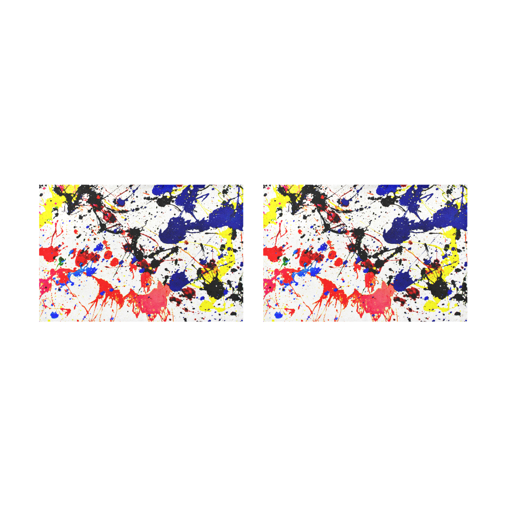 Blue & Red Paint Splatter Placemat 12’’ x 18’’ (Set of 2)