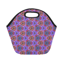 Purple Doodles - Hidden Smiles Neoprene Lunch Bag/Small (Model 1669)