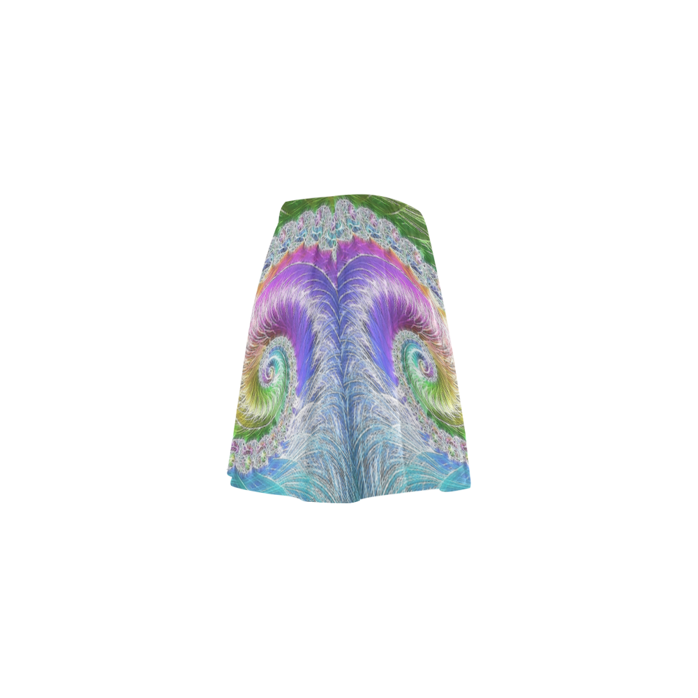 Frax Fractal Rainbow Mini Skating Skirt (Model D36)