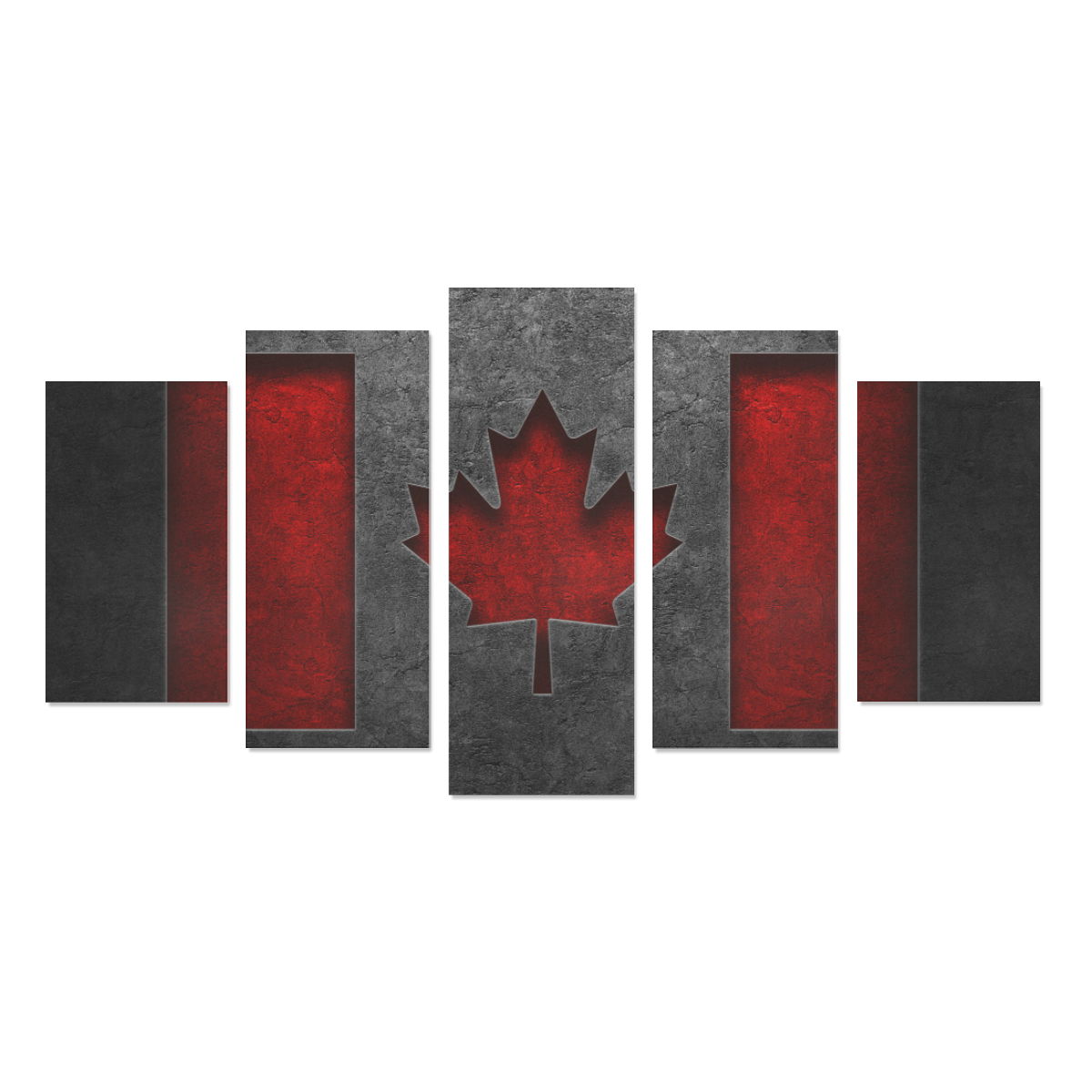 Canadian Flag Stone Texture Canvas Print Sets A (No Frame)