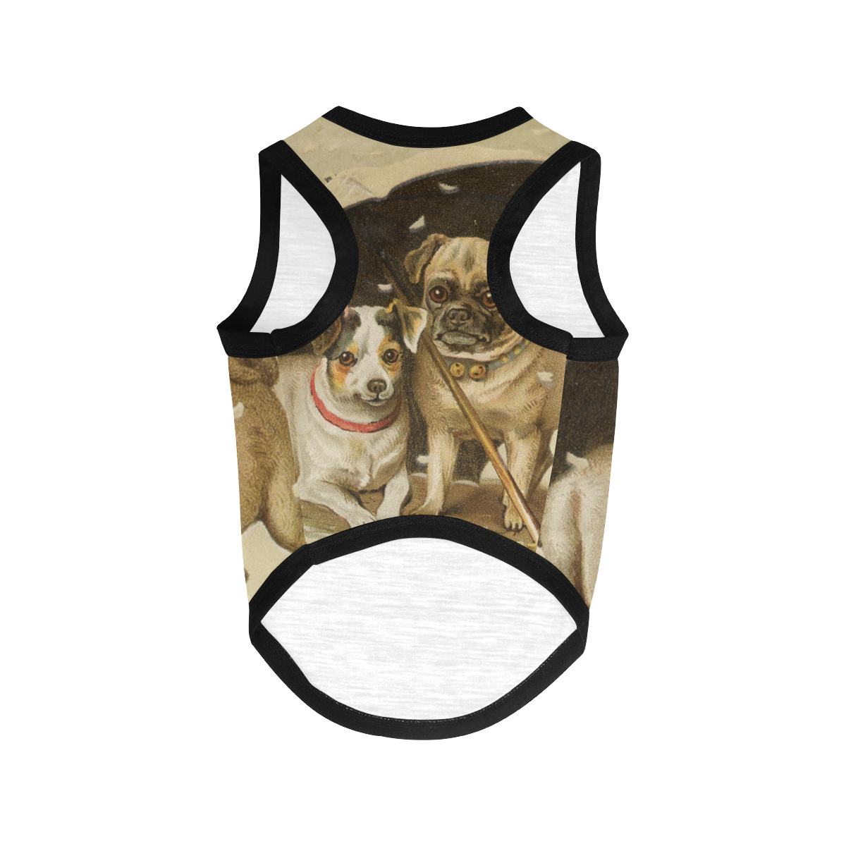 Vintage pug and terrier Tshirt All Over Print Pet Tank Top