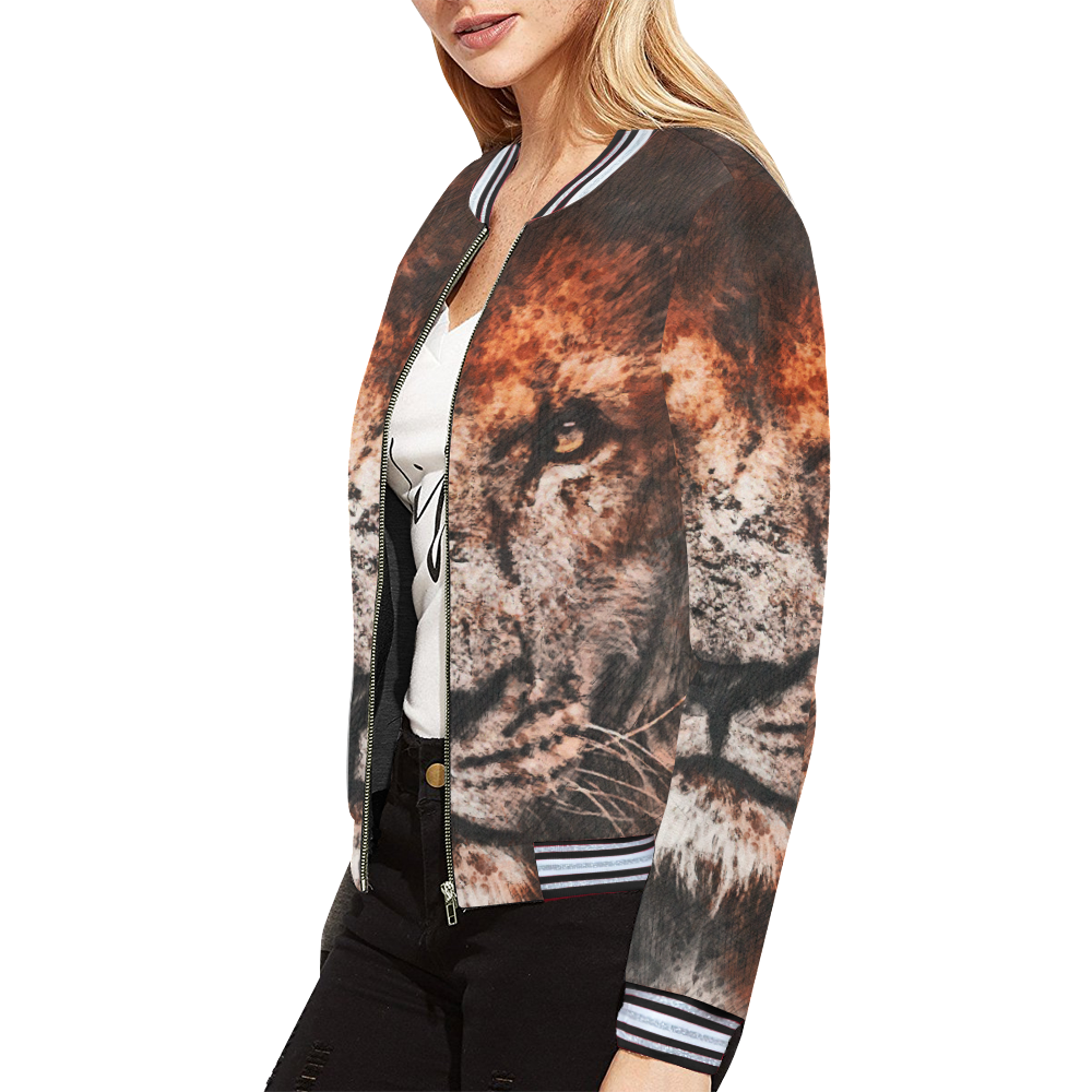 lion jbjart #lion All Over Print Bomber Jacket for Women (Model H21)