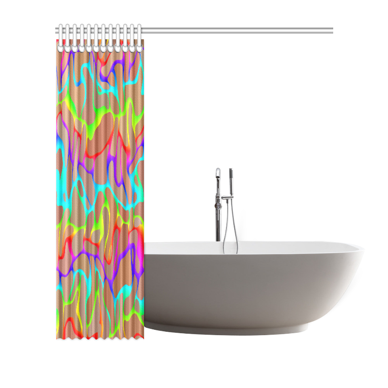 Colorful wavy shapes Shower Curtain 72"x72"