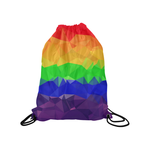 Geometric Gay Pride Medium Drawstring Bag Model 1604 (Twin Sides) 13.8"(W) * 18.1"(H)