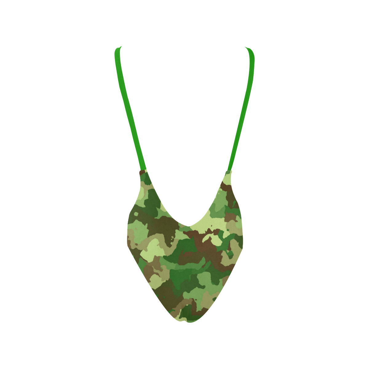 camouflage green Sexy Low Back One-Piece Swimsuit (Model S09)