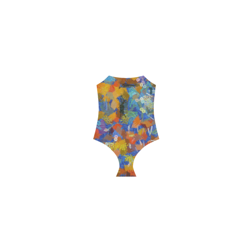 Colorful paint strokes Strap Swimsuit ( Model S05)