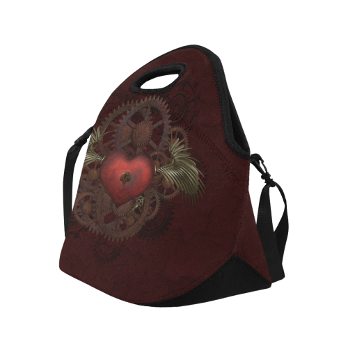Fantastic Steampunk Heart Love Neoprene Lunch Bag/Large (Model 1669)