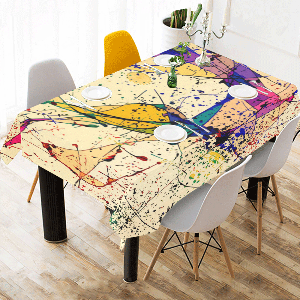 Paint Cotton Linen Tablecloth 60"x 84"