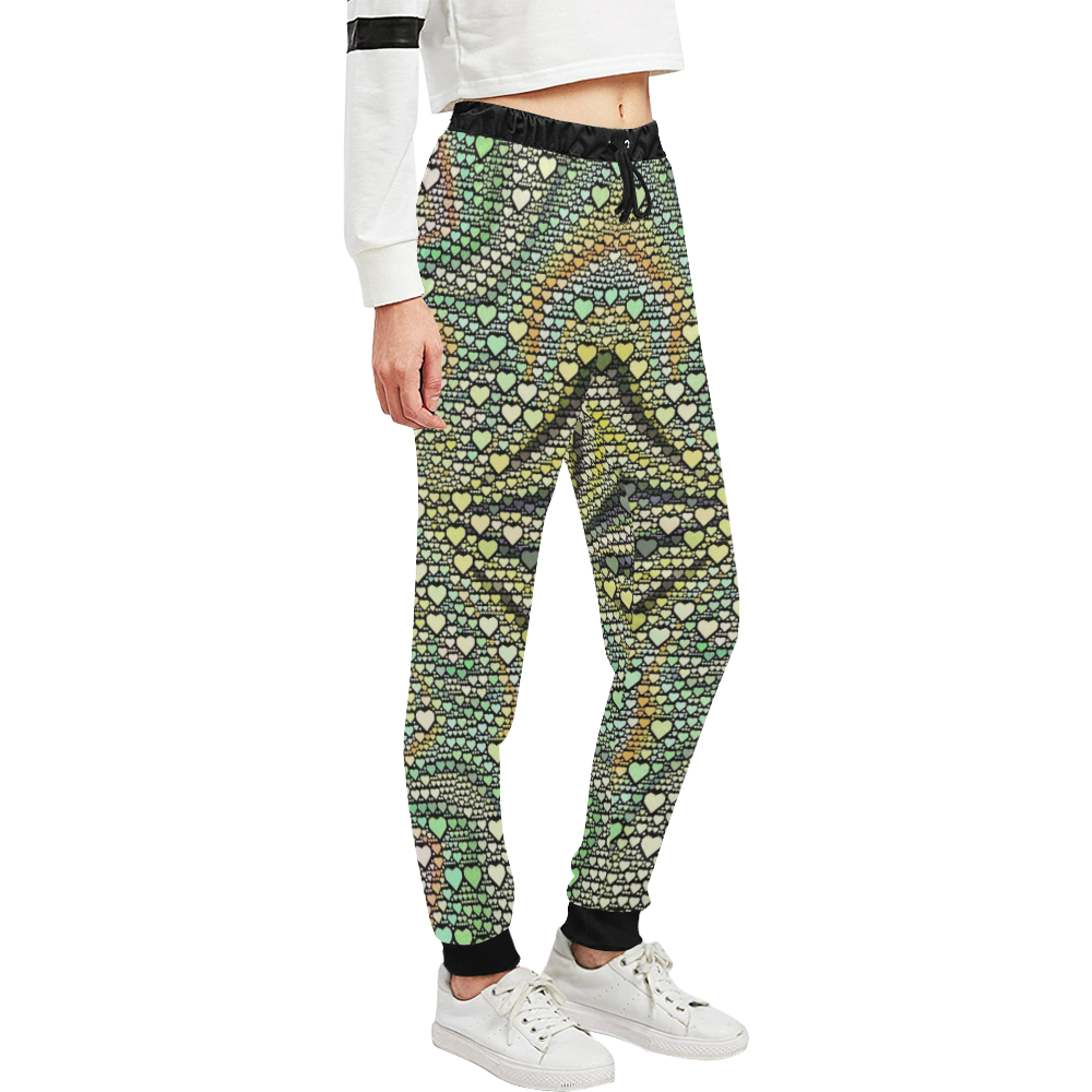 hearts everywhere E  by JamColors Unisex All Over Print Sweatpants (Model L11)