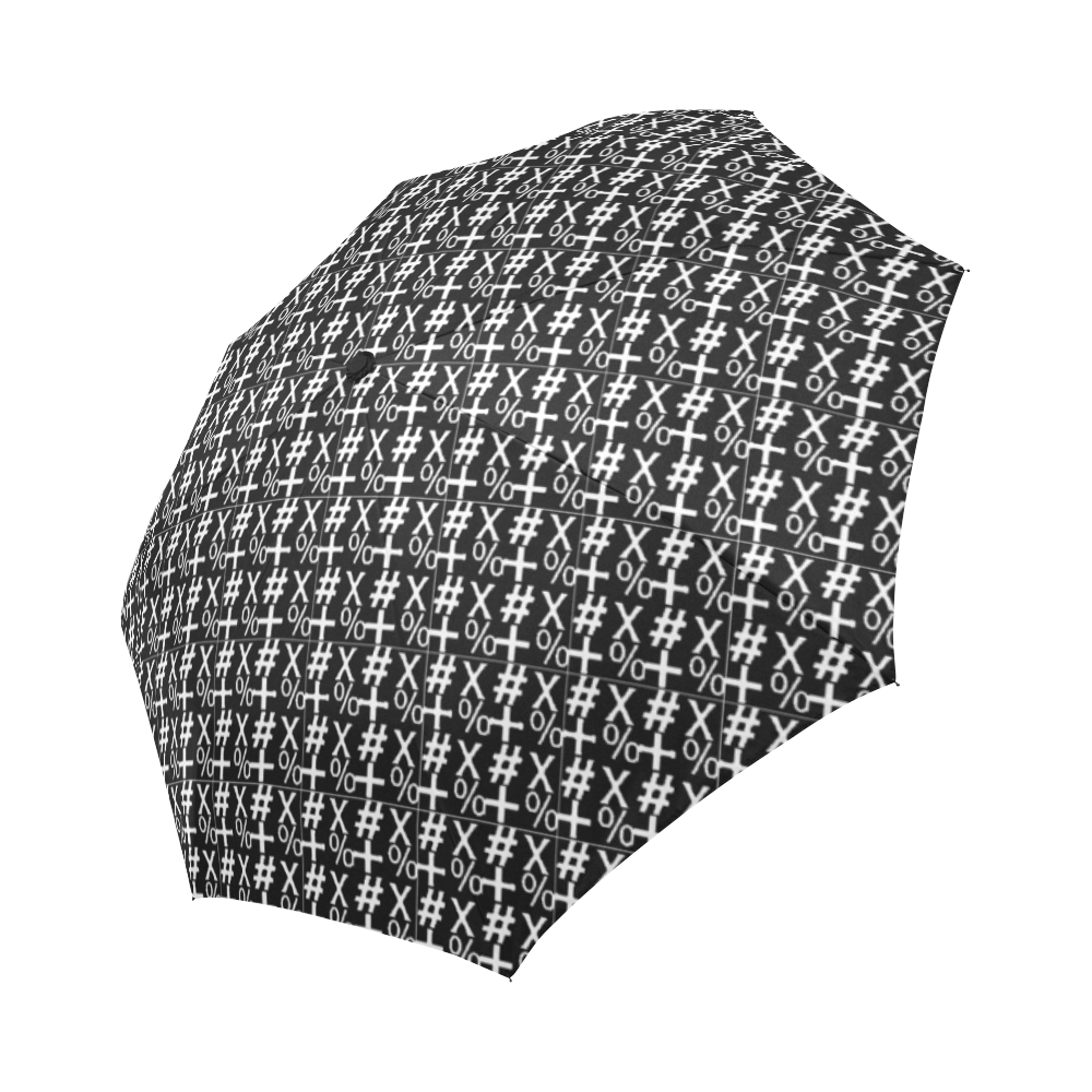 NUMBERS Collection Symbols Black/White Auto-Foldable Umbrella (Model U04)