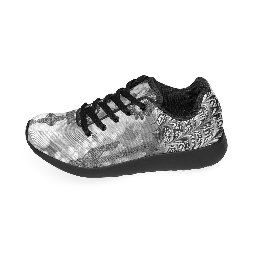 spanish lace black and white Men’s Running Shoes (Model 020)