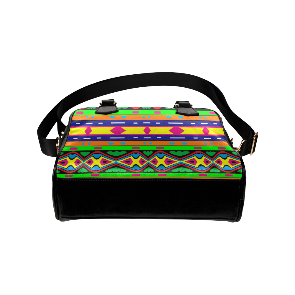 Distorted colorful shapes and stripes Shoulder Handbag (Model 1634)