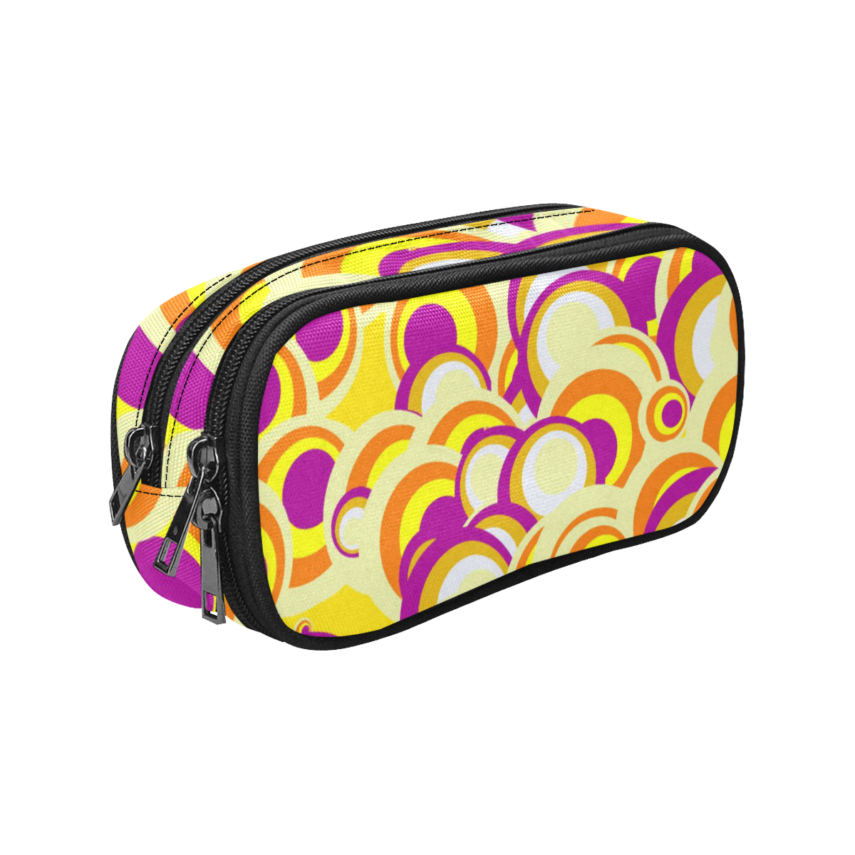retro pattern 1973F by JamColors Pencil Pouch/Large (Model 1680)