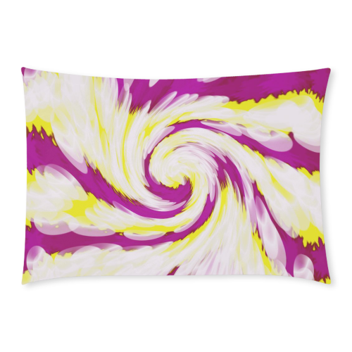 Pink Yellow Tie Dye Swirl Abstract Custom Rectangle Pillow Case 20x30 (One Side)