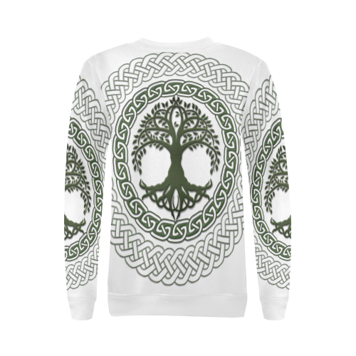 Awesome Celtic Tree Of Life All Over Print Crewneck Sweatshirt for Women (Model H18)