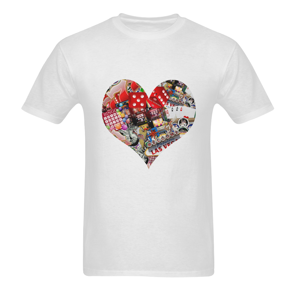 Heart Playing Card Shape - Las Vegas Icons Men's T-shirt in USA Size (Front Printing Only) (Model T02)