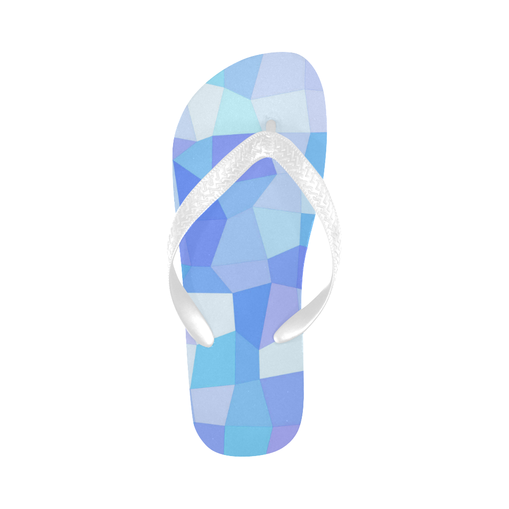 Bright Blues Mosaic Flip Flops for Men/Women (Model 040)