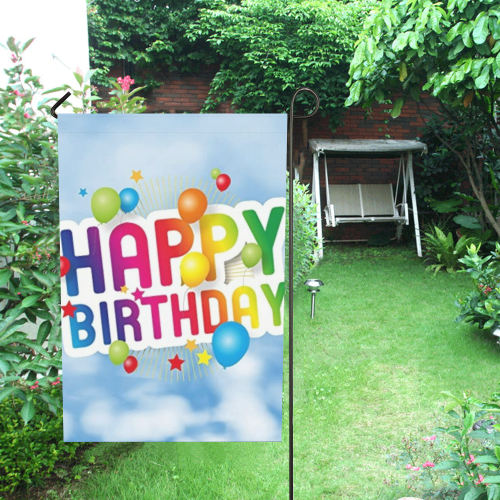 Happy Birthday Garden Flag 28''x40'' （Without Flagpole）
