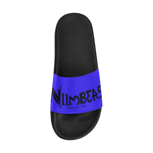 NUMBERS Collection Black/Royal Men's Slide Sandals (Model 057)