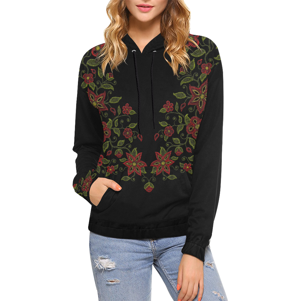 Metis Hoodies Native Art Sweatshirts All Over Print Hoodie for Women (USA Size) (Model H13)