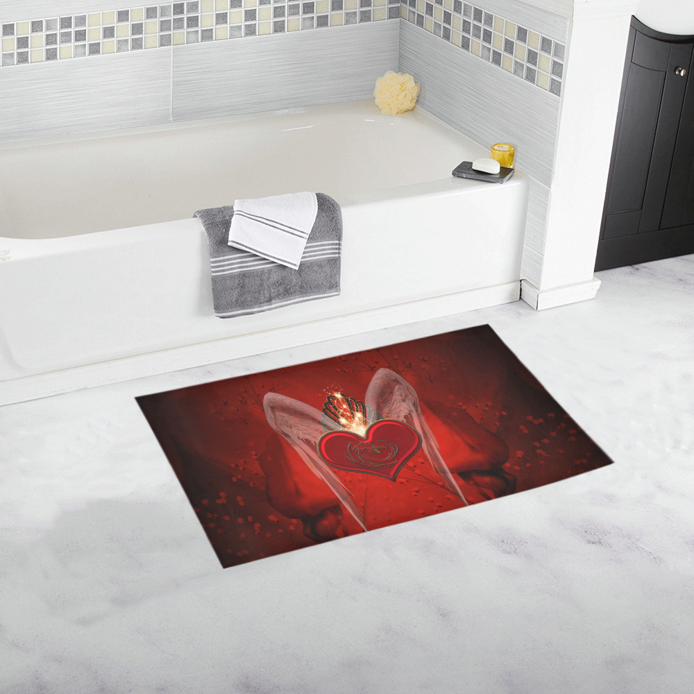 Heart with wings Bath Rug 16''x 28''