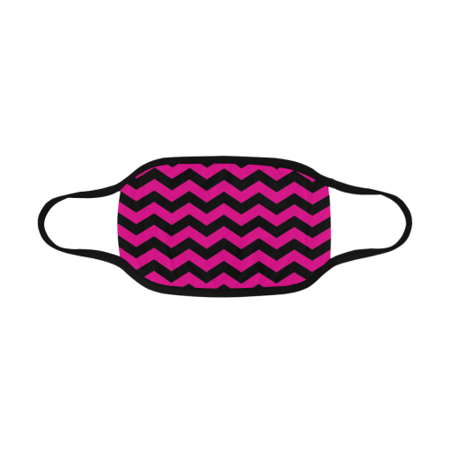 Chevrons black on pink Mouth Mask