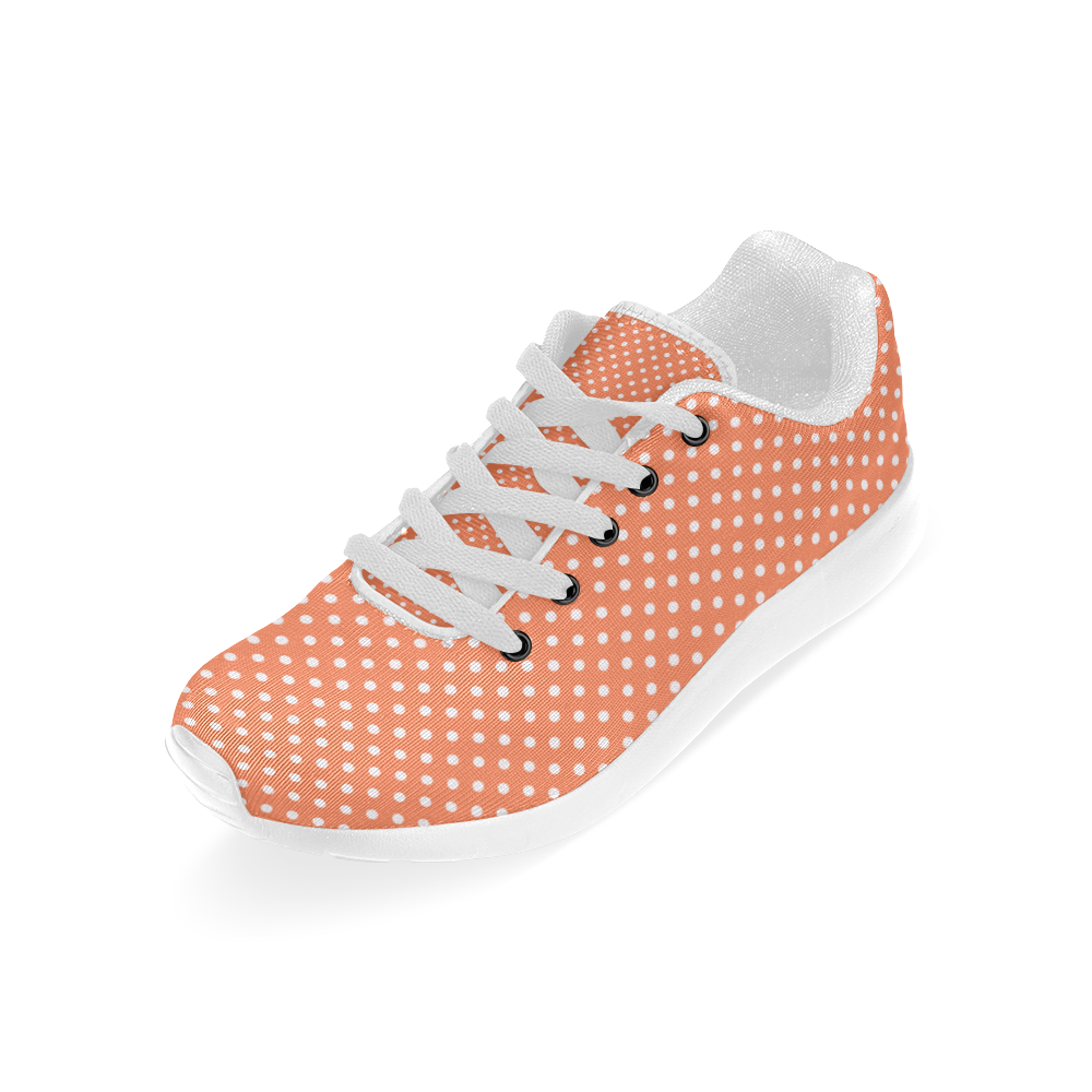 Appricot polka dots Kid's Running Shoes (Model 020)
