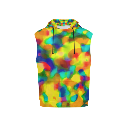 Colorful watercolors texture All Over Print Sleeveless Hoodie for Kid (Model H15)
